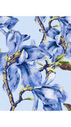 Eden Dress Crew Neck 3/4 Sleeve with Hamilton Belt Maxi Length Cotton Musola (Magnolia Blossom)