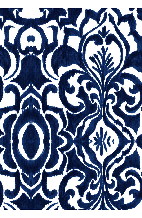 Florance Dress #2 Round Neck 1/2 Sleeve Long Length Cotton Stretch (Maiolica Blue Tile)