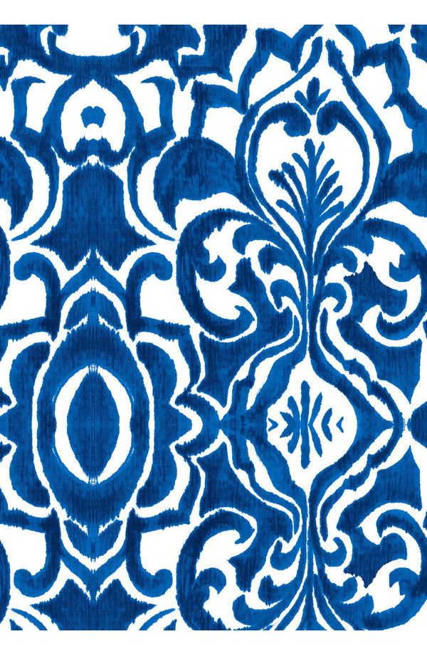 Florance Dress #2 Round Neck 1/2 Sleeve Long Length Cotton Stretch (Maiolica Blue Tile)