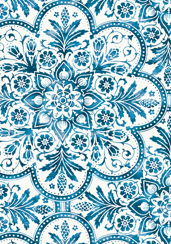 Marakechi Tile_White Aqua_Cotton Musola_100y