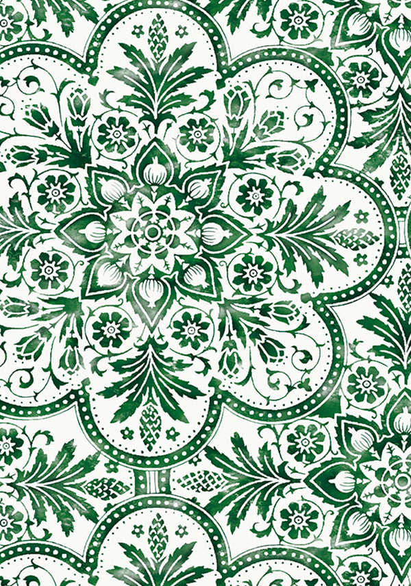 Marakechi Tile_White Green_Cotton Musola_99y