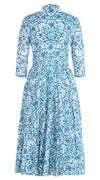 Aster Dress Shirt Collar 3/4 Sleeve Midi Length Musola (Marakechi Tile)
