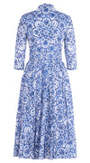 Aster Dress Shirt Collar 3/4 Sleeve Midi Length Musola (Marakechi Tile)