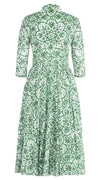 Aster Dress Shirt Collar 3/4 Sleeve Midi Length Musola (Marakechi Tile)