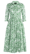 Aster Dress Shirt Collar 3/4 Sleeve Midi Length Musola (Marakechi Tile)