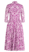 Aster Dress Shirt Collar 3/4 Sleeve Midi Length Musola (Marakechi Tile)