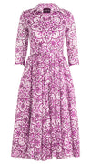 Aster Dress Shirt Collar 3/4 Sleeve Midi Length Musola (Marakechi Tile)