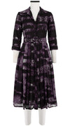 Audrey Dress #4 Shirt Collar 3/4 Sleeve Long +3 Length Wool Musola (Marble Fog)