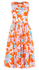Aster Dress Crew Neck Sleeveless Midi Length Cotton Musola (Marseille Paisley Big)