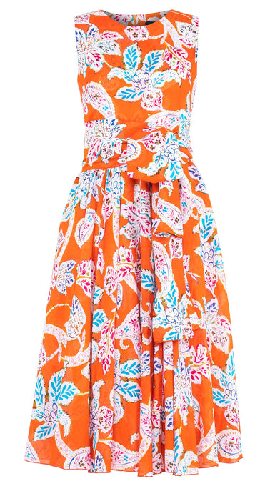 Aster Dress Crew Neck Sleeveless Midi Length Cotton Musola (Marseille Paisley Big)