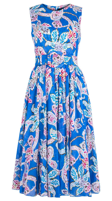 Aster Dress Crew Neck Sleeveless Midi Length Cotton Musola (Marseille Paisley Big)
