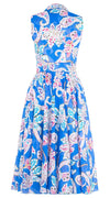 Aster Dress Shirt Collar Sleeveless Midi Length Cotton Musola (Marseille Paisley Big)
