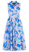 Aster Dress Shirt Collar Sleeveless Midi Length Cotton Musola (Marseille Paisley Big)