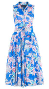 Aster Dress Shirt Collar Sleeveless Midi Length Cotton Musola (Marseille Paisley Big)