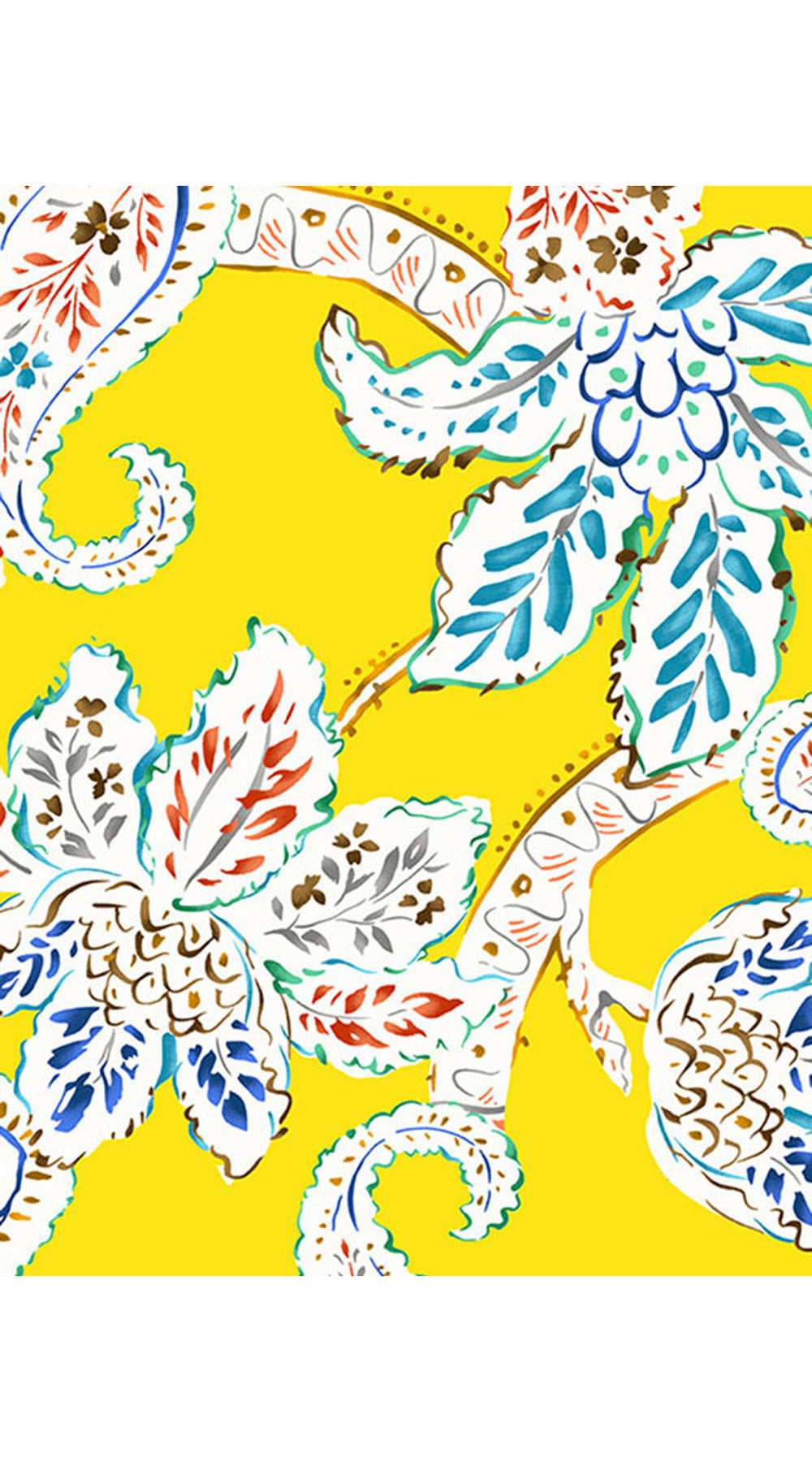 Eva Dress Crew Neck 3/4 Sleeve Maxi Length Cotton Musola (Marseille Paisley Big)