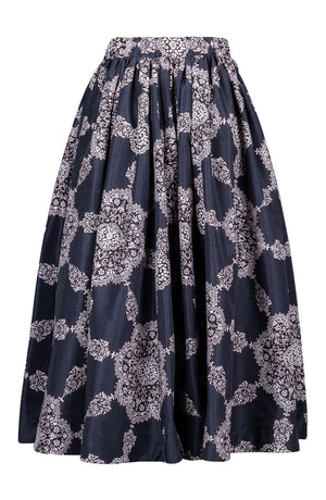 Jenny Skirt Midi Length Poliamide Taffta (Medallion Paisley Dark)