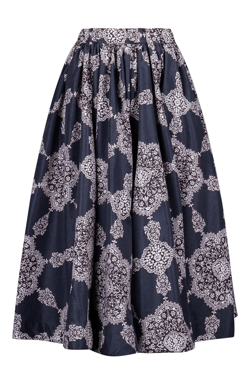 Jenny Skirt Midi Length Poliamide Taffta (Medallion Paisley Dark)
