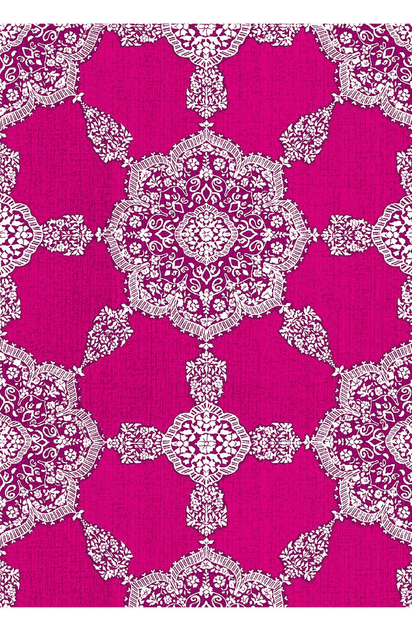 Aster Dress Shirt Collar 3/4 Sleeve Midi Length Cotton Musola (Medallion Paisley Bright)