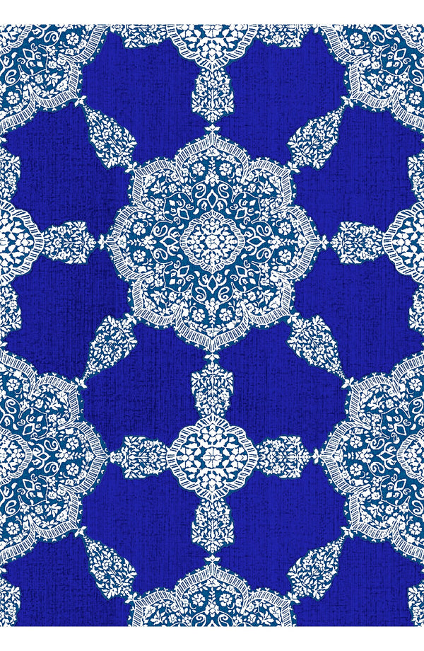 Aster Dress Shirt Collar 3/4 Sleeve Midi Length Cotton Musola (Medallion Paisley Bright)