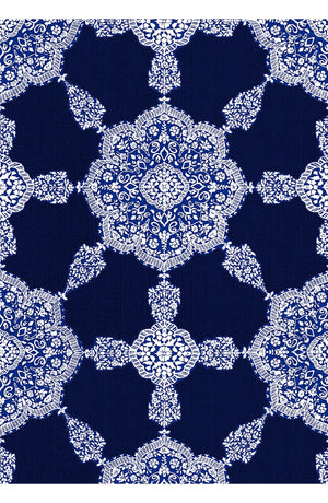 Aster Dress Shirt Collar 3/4 Sleeve Midi Length Poliamide Taffta (Medallion Paisley Bright)