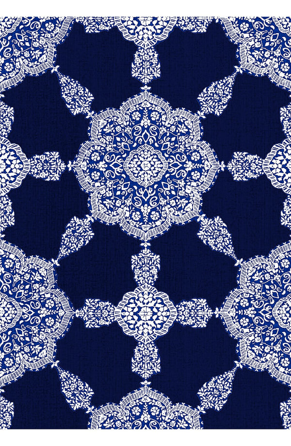 Aster Dress Shirt Collar 3/4 Sleeve Midi Length Poliamide Taffta (Medallion Paisley Bright)