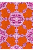Aster Dress Shirt Collar 3/4 Sleeve Midi Length Poliamide Taffta (Medallion Paisley Bright)