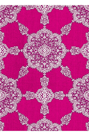 Aster Dress Shirt Collar 3/4 Sleeve Midi Length Poliamide Taffta (Medallion Paisley Bright)