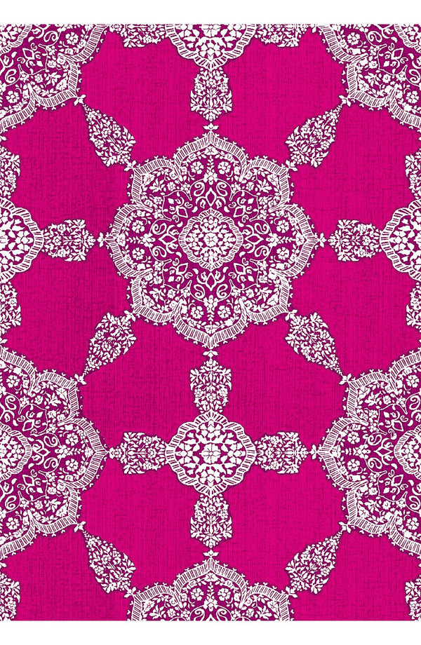 Aster Dress Shirt Collar 3/4 Sleeve Midi Length Poliamide Taffta (Medallion Paisley Bright)