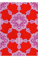 Aster Dress Shirt Collar 3/4 Sleeve Midi Length Poliamide Taffta (Medallion Paisley Bright)