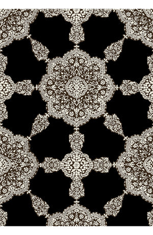 Audrey Dress #1 Shirt Collar 3/4 Sleeve Long Length Cotton Stretch (Medallion Paisley Dark)