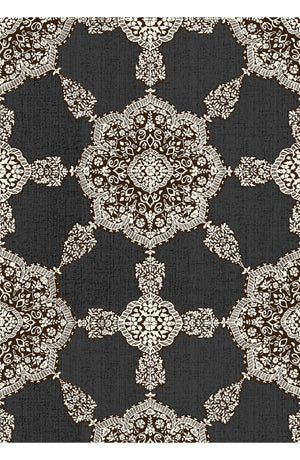 Aster Dress Shirt Collar 3/4 Sleeve Midi Length Poliamide Taffta (Medallion Paisley Dark)