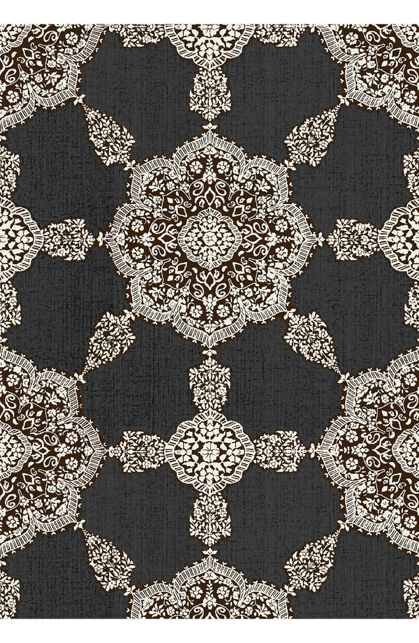 Aster Dress Shirt Collar 3/4 Sleeve Midi Length Poliamide Taffta (Medallion Paisley Dark)