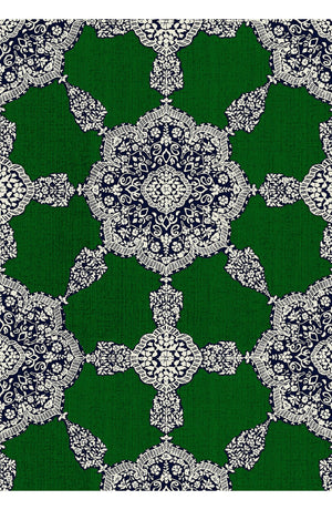Aster Dress Shirt Collar 3/4 Sleeve Midi Length Poliamide Taffta (Medallion Paisley Dark)