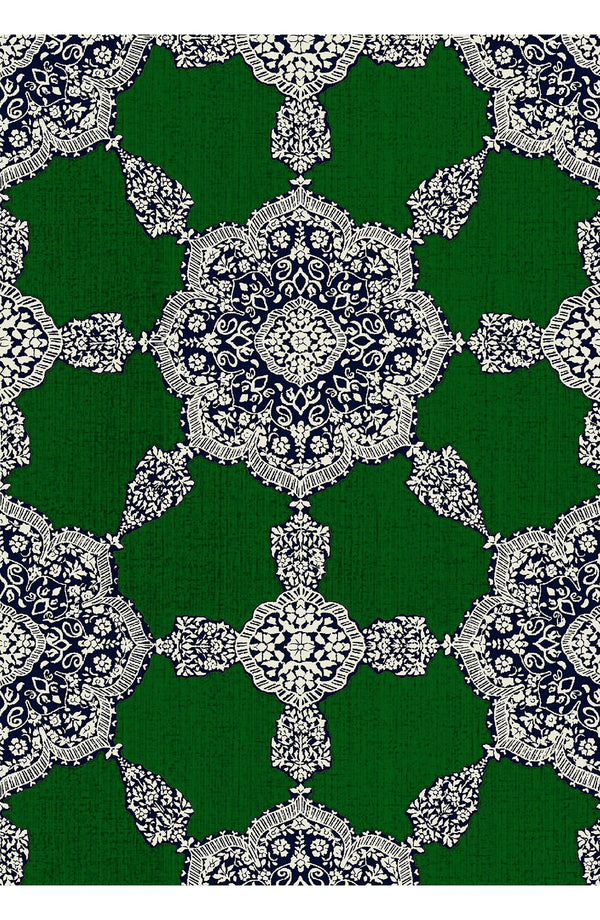 Aster Dress Shirt Collar 3/4 Sleeve Midi Length Poliamide Taffta (Medallion Paisley Dark)