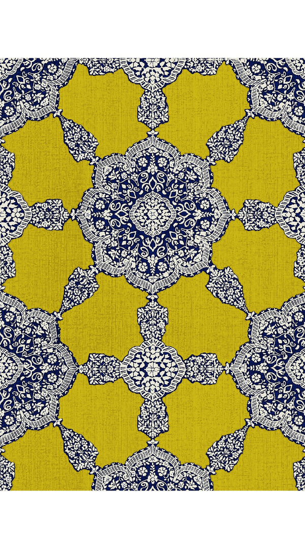 Aster Dress Shirt Collar 3/4 Sleeve Midi Plus Length Nylon (Medallion Paisley Dark)