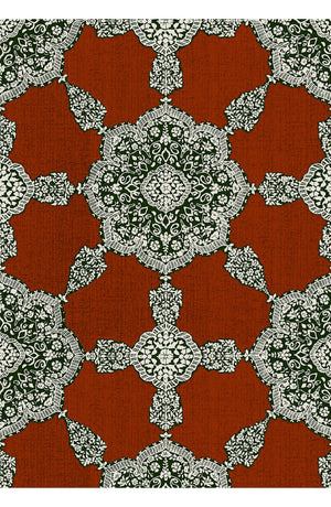 Aster Dress Shirt Collar 3/4 Sleeve Midi Length Poliamide Taffta (Medallion Paisley Dark)