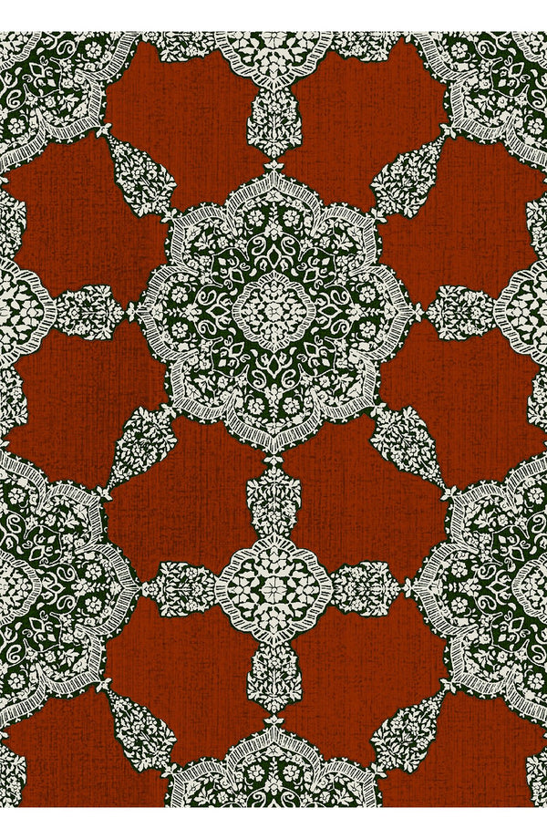 Aster Dress Shirt Collar 3/4 Sleeve Midi Length Poliamide Taffta (Medallion Paisley Dark)