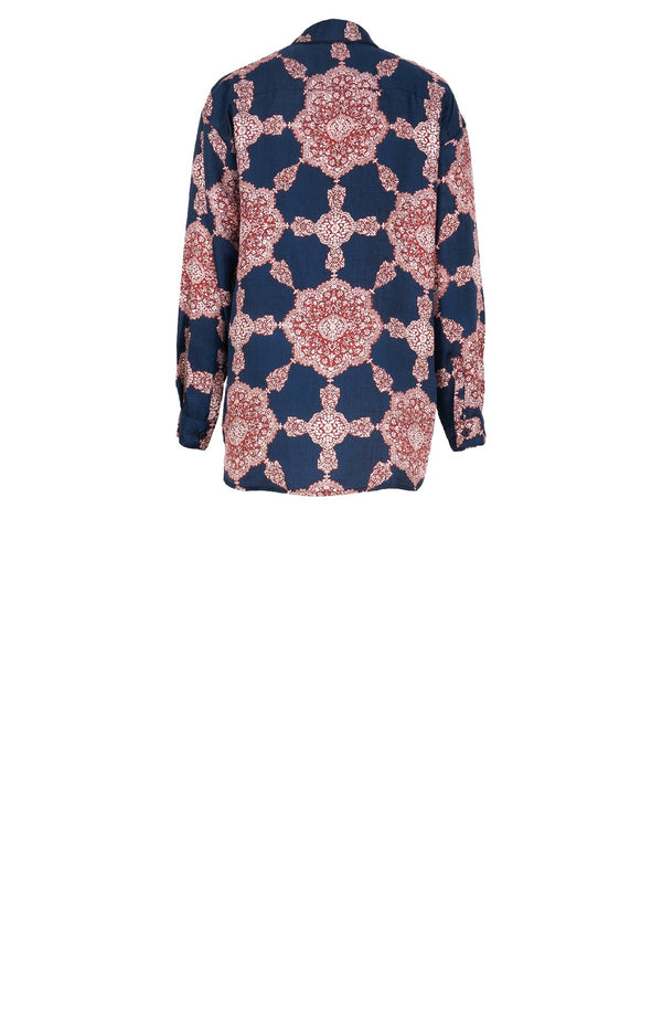 Nova Shirt Silk Twill (Medallion Paisley Dark)