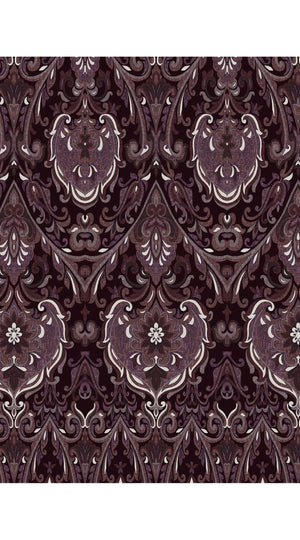 Florance Dress #2 Crew Neck 3/4 Midi Length Cotton Stretch (Mill Creek Paisley Dark)