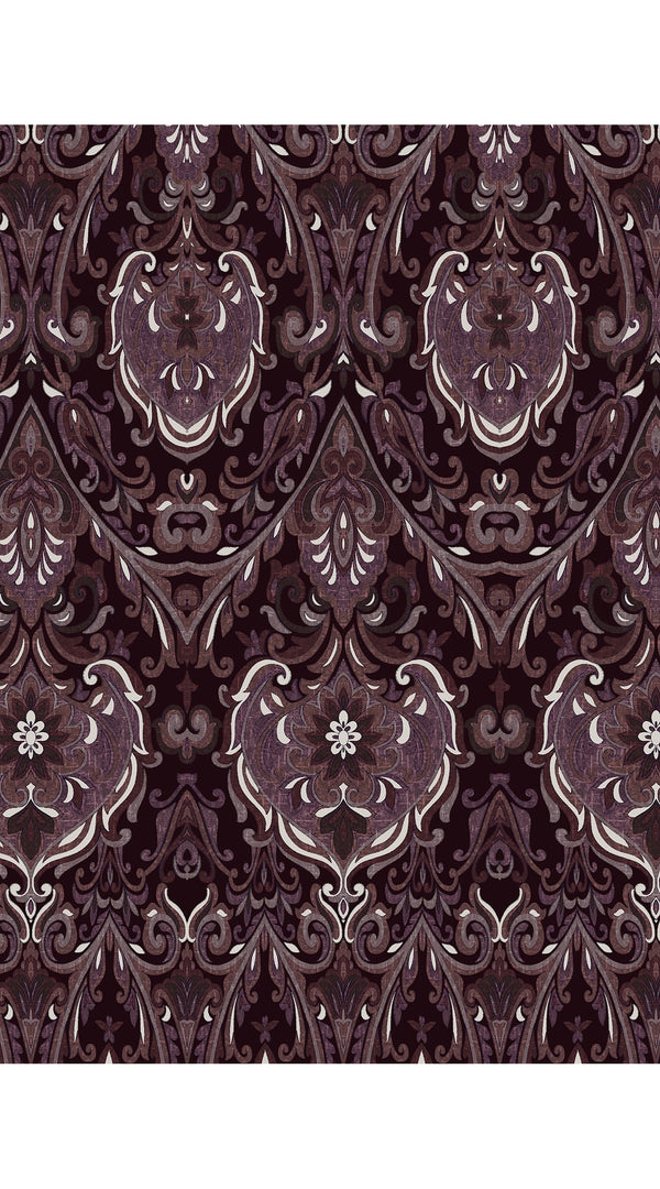 Florance Dress #2 Crew Neck 3/4 Midi Length Cotton Stretch (Mill Creek Paisley Dark)