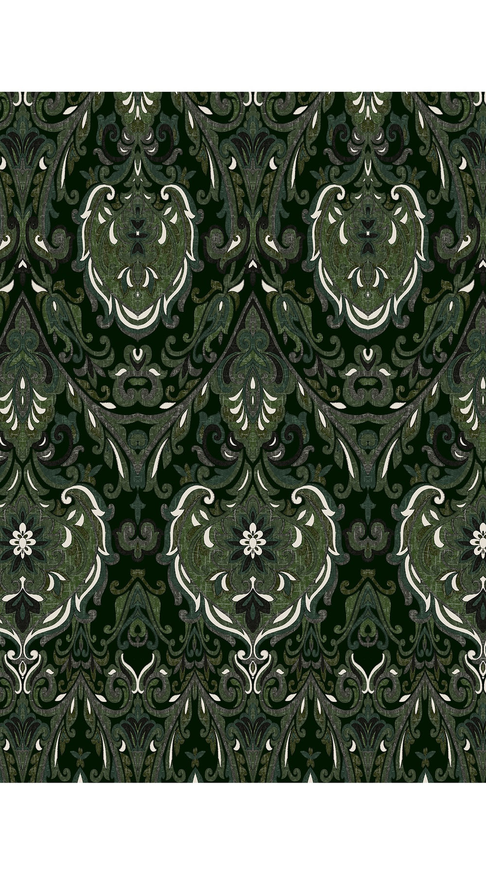 Florance Dress #2 Crew Neck 3/4 Midi Length Cotton Stretch (Mill Creek Paisley Dark)