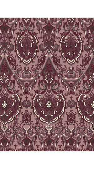 Florance Dress #2 Crew Neck 3/4 Midi Length Cotton Stretch (Mill Creek Paisley Dark)