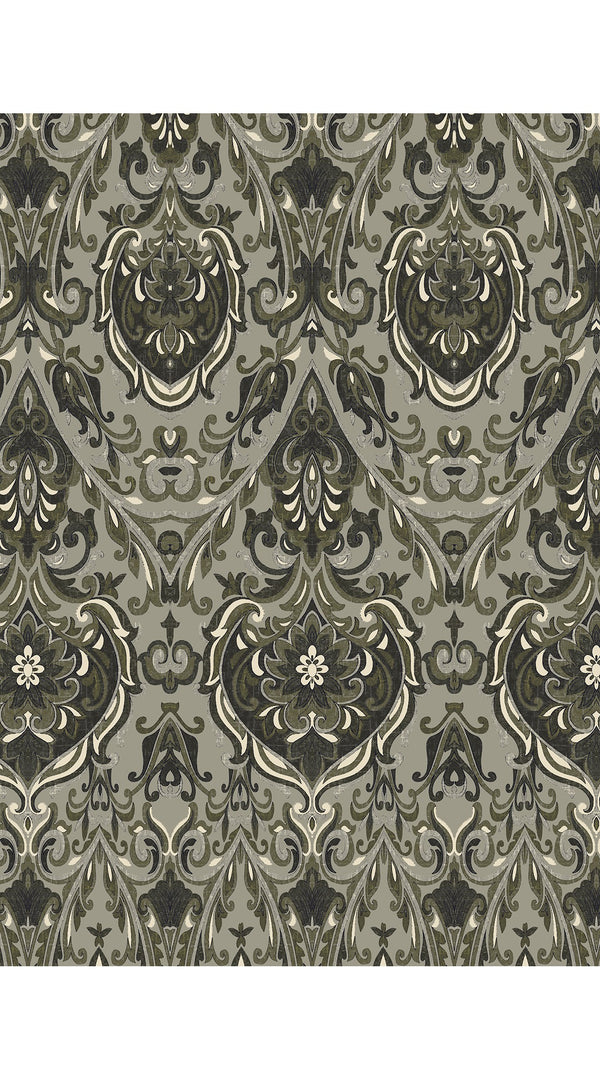 Florance Dress #2 Crew Neck 3/4 Midi Length Cotton Stretch (Mill Creek Paisley Dark)
