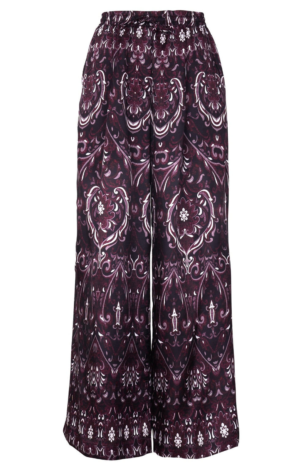 Leah Pants Silk Twill (Mill Creek Paisley Dark)