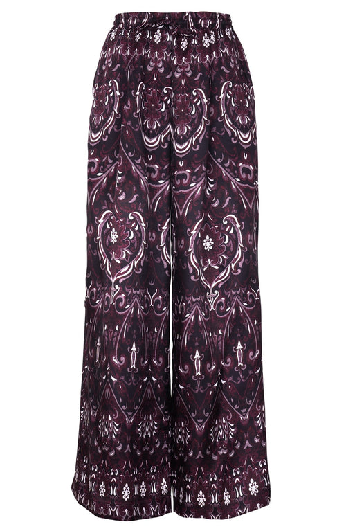 Leah Pants Silk Twill (Mill Creek Paisley Dark)