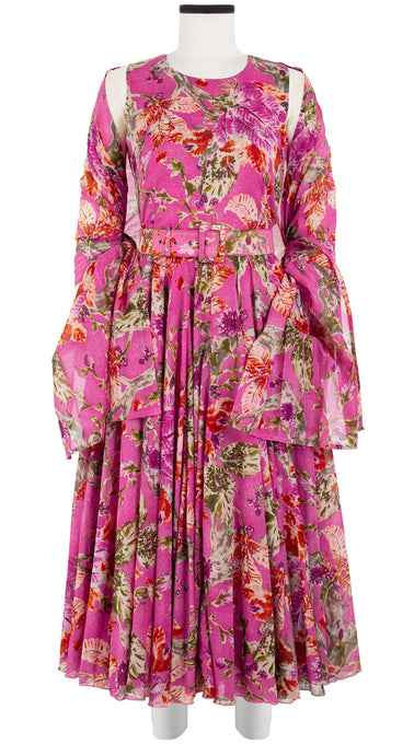 Aster Dress Crew Neck Sleeveless Midi Length Cotton Musola (Millie Fruit Toile)