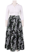 Melanie Skirt #2 Midi Plus Length Linen (Mimosa Small Black)