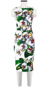 Celine Dress High Boat Neck Sleeveless with Hamilton Belt Long Length Cotton Dobby Stretch (Mode Orchid)