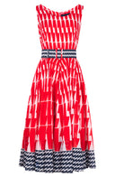 Aster Dress Boat Neck Sleeveless Midi Length Cotton Musola (Mode Zigzag)