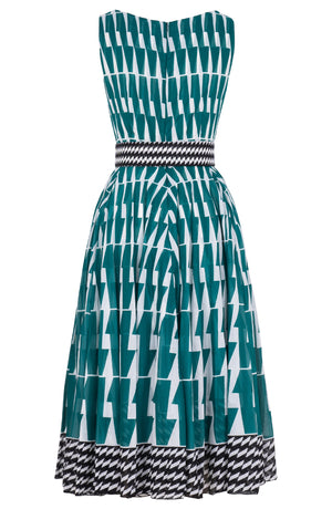 Aster Dress Boat Neck Sleeveless Midi Length Cotton Musola (Mode Zigzag)